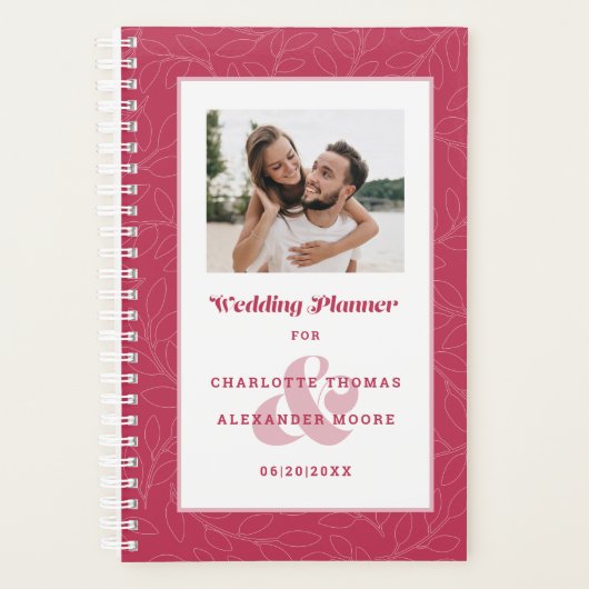 Maandelijks op maat gemaakte foto Modern Magenta R Planner (Voorkant)
