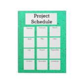 Maandelijks projectschema groene ruwe druk notitieblok (Linkerzijde)