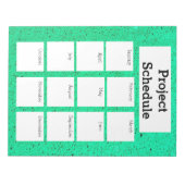 Maandelijks projectschema groene ruwe druk notitieblok (Voorkant)