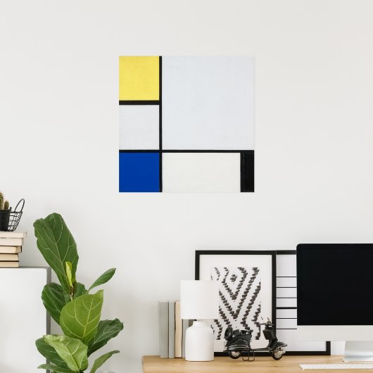 Maandelijks Samenstelling Geel, Blauw, Zwart, Blau Poster (Thuiskantoor)