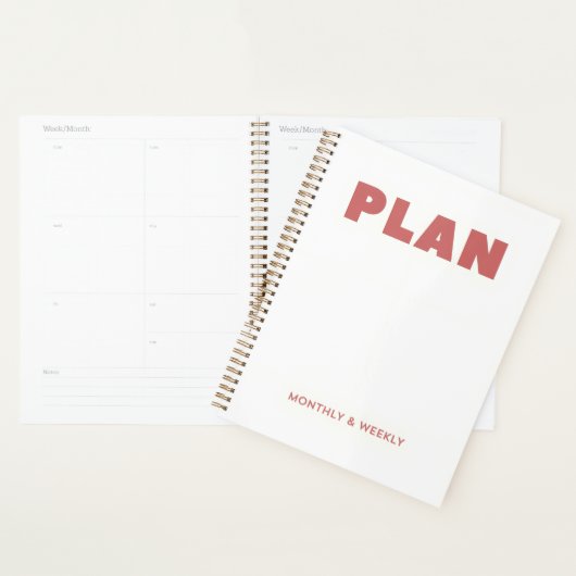 Maandelijks & wekelijks roze plannen planner (Display)