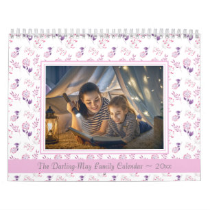 Maandelijkse aangepaste foto w. Floral Pattern 202 Kalender