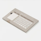 Maandelijkse agenda voor Brown Beige Minimalist Post-it® Notes (Schuin)