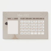 Maandelijkse agenda voor Brown Beige Minimalist Post-it® Notes (Voorkant)