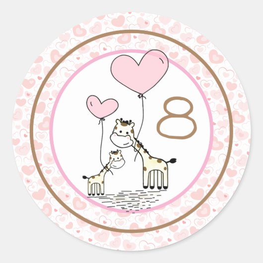 Maandelijkse Baby mijlpaal Ronde Sticker (Voorkant)