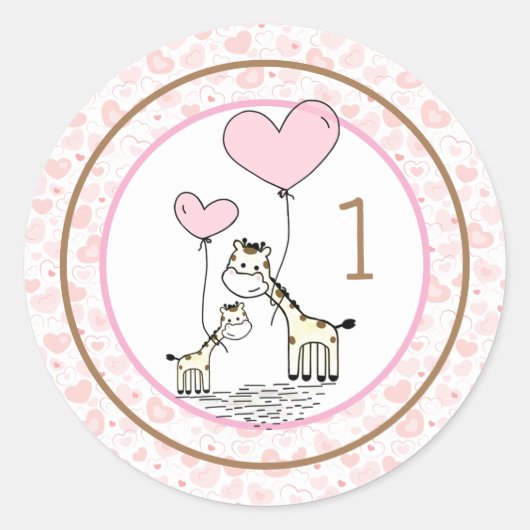 Maandelijkse Baby mijlpaal Ronde Sticker (Voorkant)