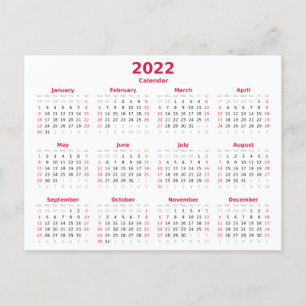Maandelijkse basis 2022 briefkaart