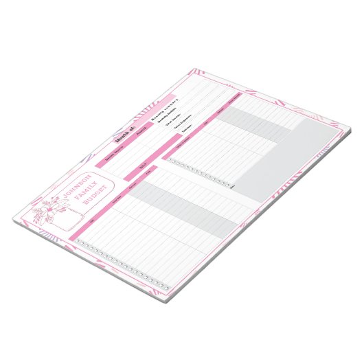 Maandelijkse begroting en Bill Tracker Notitieblok (Schuin)