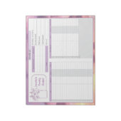 Maandelijkse begroting en Bill Tracker Paars Yello Notitieblok (Linkerzijde)