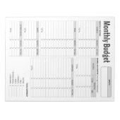 Maandelijkse begroting notitieblok (Voorkant)