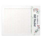 Maandelijkse Bill Tracker in Cute Floral Style Notitieblok (Voorkant)