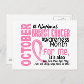 Maandelijkse borstkankerwaarschuwing voor mij briefkaart (Voorkant / Achterkant)