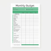 Maandelijkse budget Tracking Post merkt op Post-it® Notes (Voorkant)