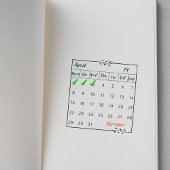 Maandelijkse bullet journaal kalender gewoonte tra rubberstempel