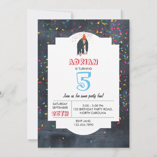 Maandelijkse Chimpanzee-partydieren Kaart (Voorkant)