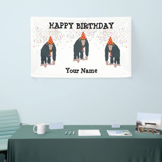 Maandelijkse Chimpanzee-partydieren Spandoek (Beurs)
