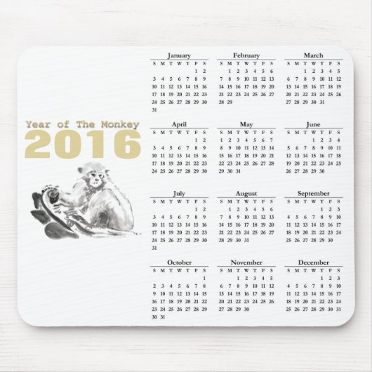 Maandelijkse Chinese jaarwisseling 2016 Muismat (Voorkant)