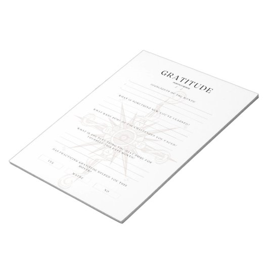 Maandelijkse dankbaarheid Hoogtepunten & Voorbeeld Notitieblok (Schuin)