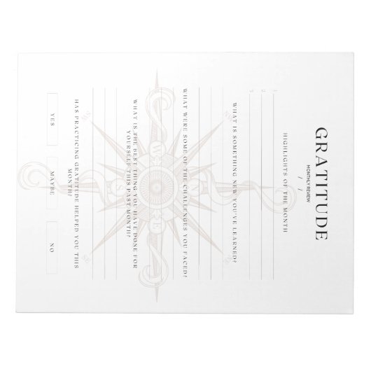 Maandelijkse dankbaarheid Hoogtepunten & Voorbeeld Notitieblok (Voorkant)