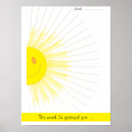 Maandelijkse Dankbaarheids Mindfulness Zonnestrale Poster