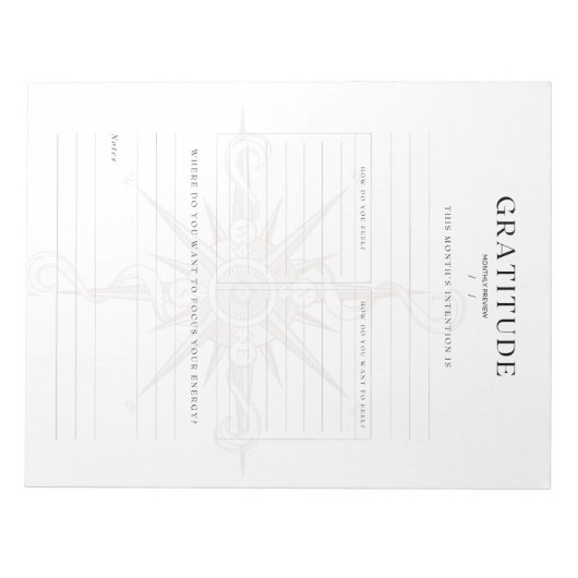 Maandelijkse Dankbaarheidsjournaal Sjabloon Notitieblok (Voorkant)