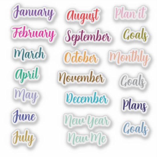 Maandelijkse decoratieve aangepaste Stickers voor  (Voorkant)