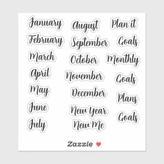 Maandelijkse decoratieve aangepaste Stickers voor  (Vel)