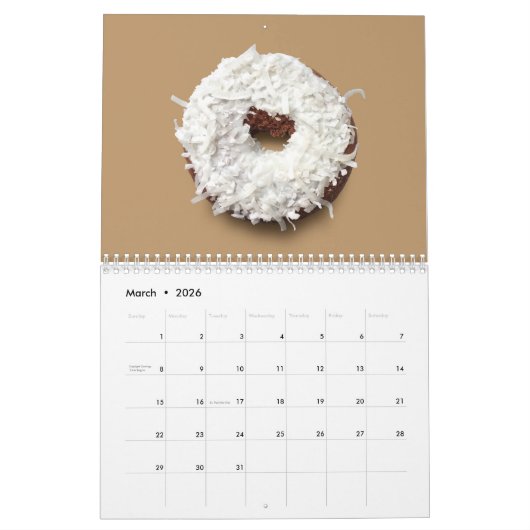Maandelijkse Donuts Wall Agenda Kalender (Mar 2026)