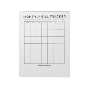 Maandelijkse factuur tracker kalender   Financieel Notitieblok