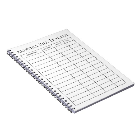 Maandelijkse factuur tracker notitieboek (Rechterzijde)