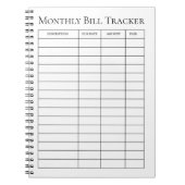 Maandelijkse factuur tracker notitieboek (Voorkant)
