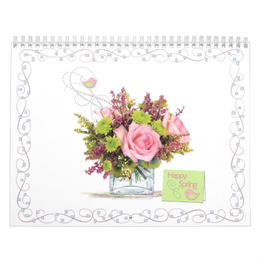 Maandelijkse Flower Bouquet and Card Calendar Kalender (Hoes)