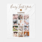 Maandelijkse foto Baby eerste jaar Fleece Deken (Voorkant)