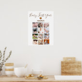 Maandelijkse foto Baby Eerste verjaardag Poster (Keuken)