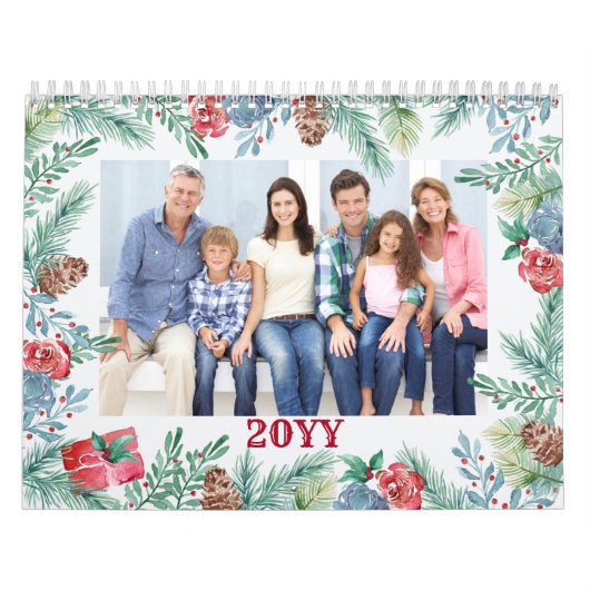 Maandelijkse foto en Lined Notes Panel Winter Foli Kalender (Hoes)