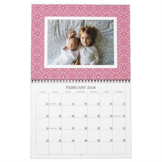 Maandelijkse foto Preppy Pattern Kalender (Feb 2026)