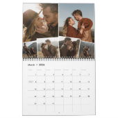 Maandelijkse fotocollage 6 familiefoto's kalender (Mar 2026)