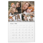 Maandelijkse fotocollage 6 familiefoto's kalender (Jan 2026)
