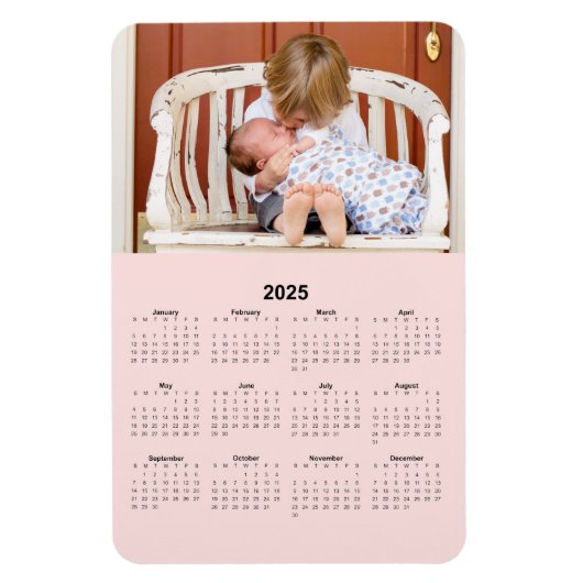 Maandelijkse fotokalender 2025 magneet (Verticaal)