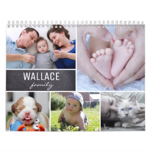 Maandelijkse gepersonaliseerde multi-foto familie kalender