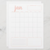 Maandelijkse Geplande Planner & Dashboard Pagina (Voorkant / Achterkant)