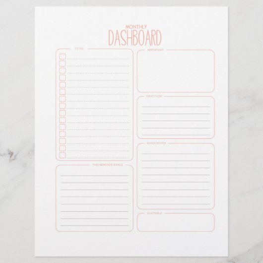Maandelijkse Geplande Planner & Dashboard Pagina (Achterkant)