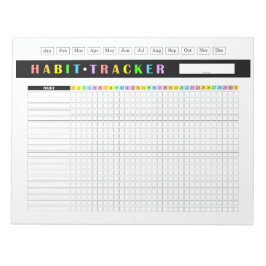 Maandelijkse Gewoonte Tracker Regenboog Notitieblok