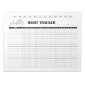 Maandelijkse Gewoonte Tracker Wit Notitieblok (Voorkant)