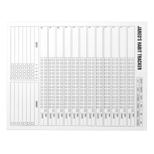 Maandelijkse Habit Tracker - Minimalistisch Planne Notitieblok (Voorkant)