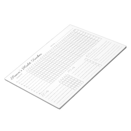 Maandelijkse Habit Tracker - Modern minimalist Not Notitieblok (Schuin)
