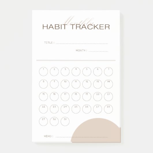 Maandelijkse Habit Tracker Post-it® Notes (Voorkant)