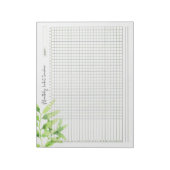 Maandelijkse Habit Tracker Waterverf Groene Verlat Notitieblok (Linkerzijde)