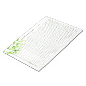 Maandelijkse Habit Tracker Waterverf Groene Verlat Notitieblok (Schuin)