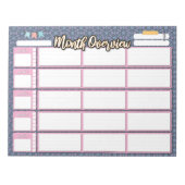 MAANDELIJKSE HOMESCHOOL-PLANNING 3-kolompad Notitieblok (Voorkant)